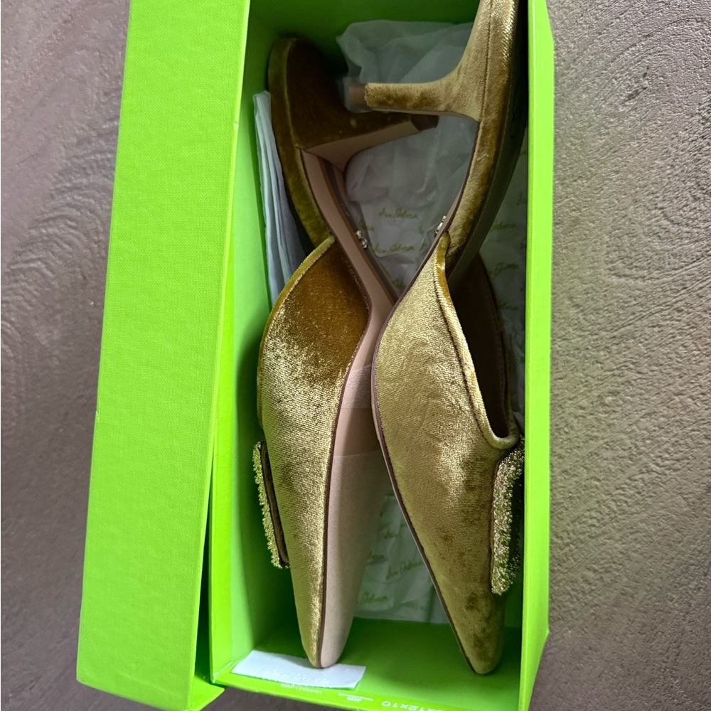 Sam Edelman Gold Velvet Heels